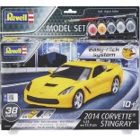 KIT PARA MONTAR REVELL 67449 MODEL SET CORVETTE STINGRAY 2014 1/25 COMPLETO COM TINTAS E PINCEL REV 67449